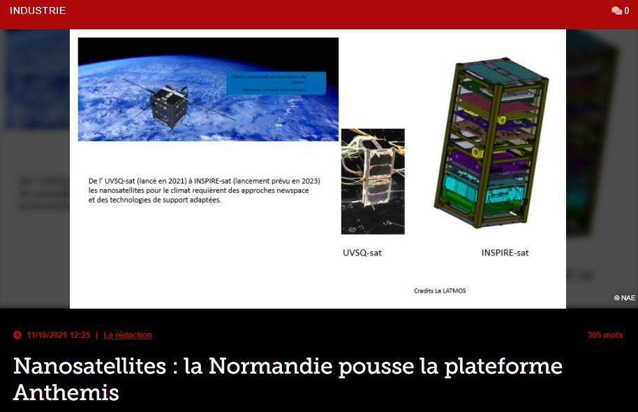 Nanosatellites : la Normandie pousse la plateforme Anthemis